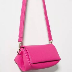 Anthropologie Boxy Crossbody Bag - In Fuchsia Vegan Leather - NWOT